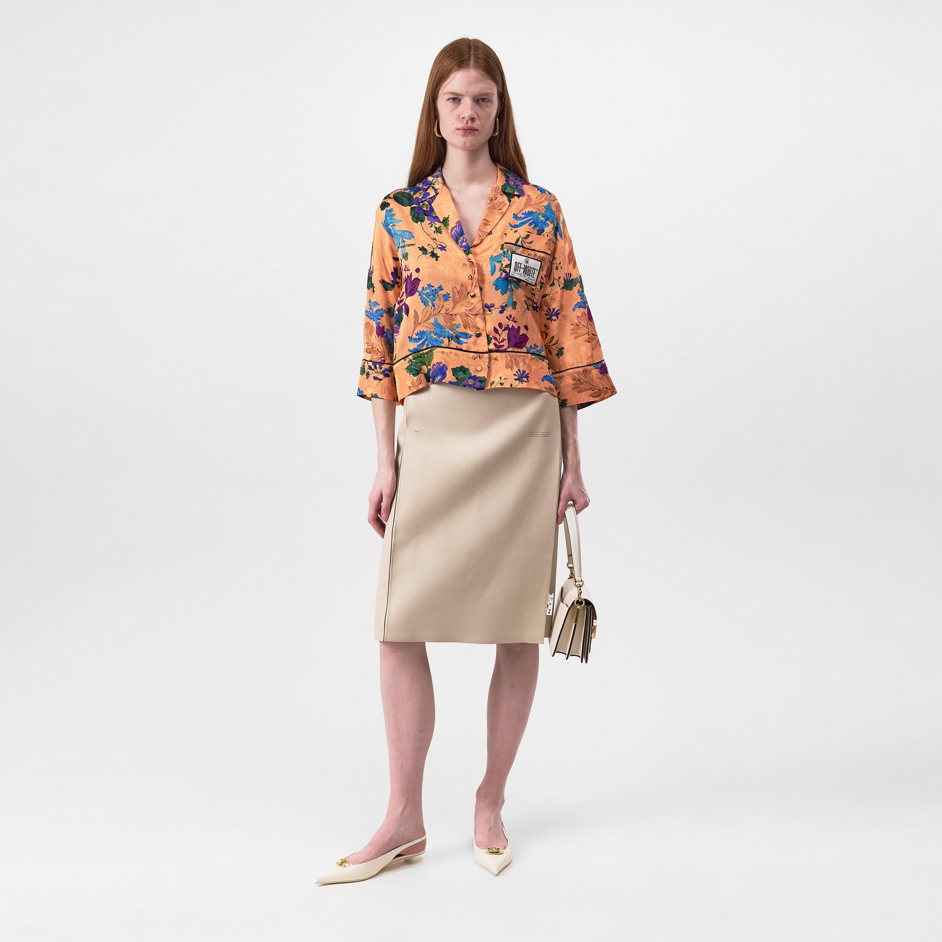 Off White Leather Skirt