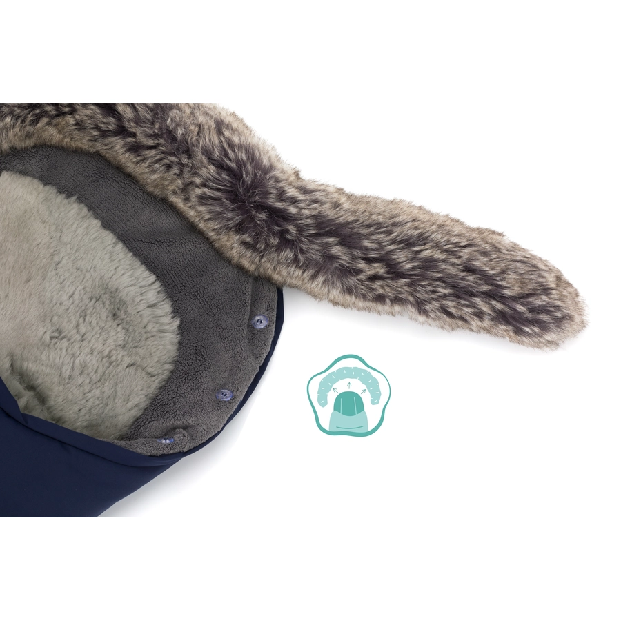 fillikid Winterfußsack Mavensi mit Lammfelleinlage navy