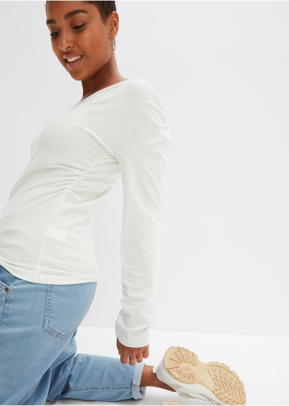 T-shirt manches longues asymétrique