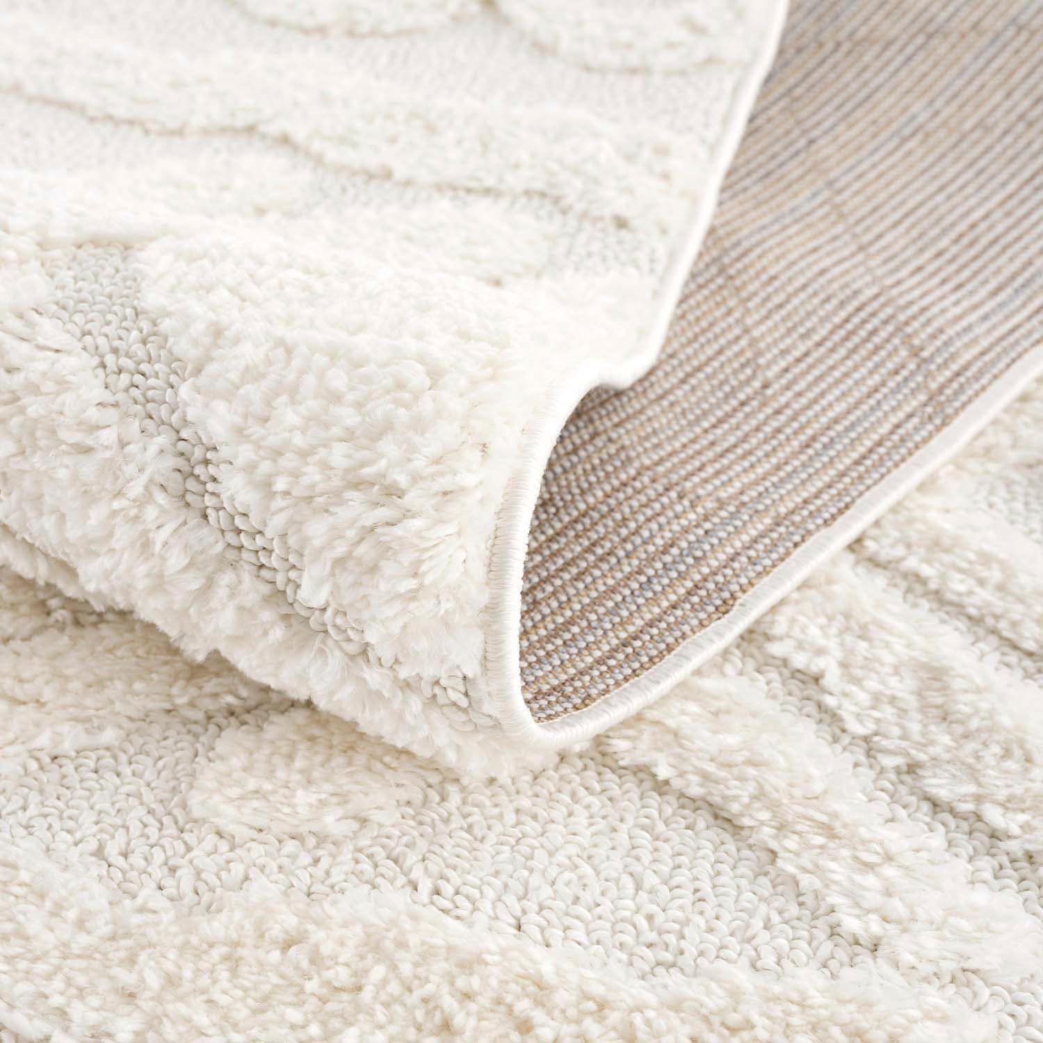 my home Hochflor-Teppich »Andro« rund 20 mm Höhe Boho Stil, weich, Hoch Tief Struktur, Wohnzimmer