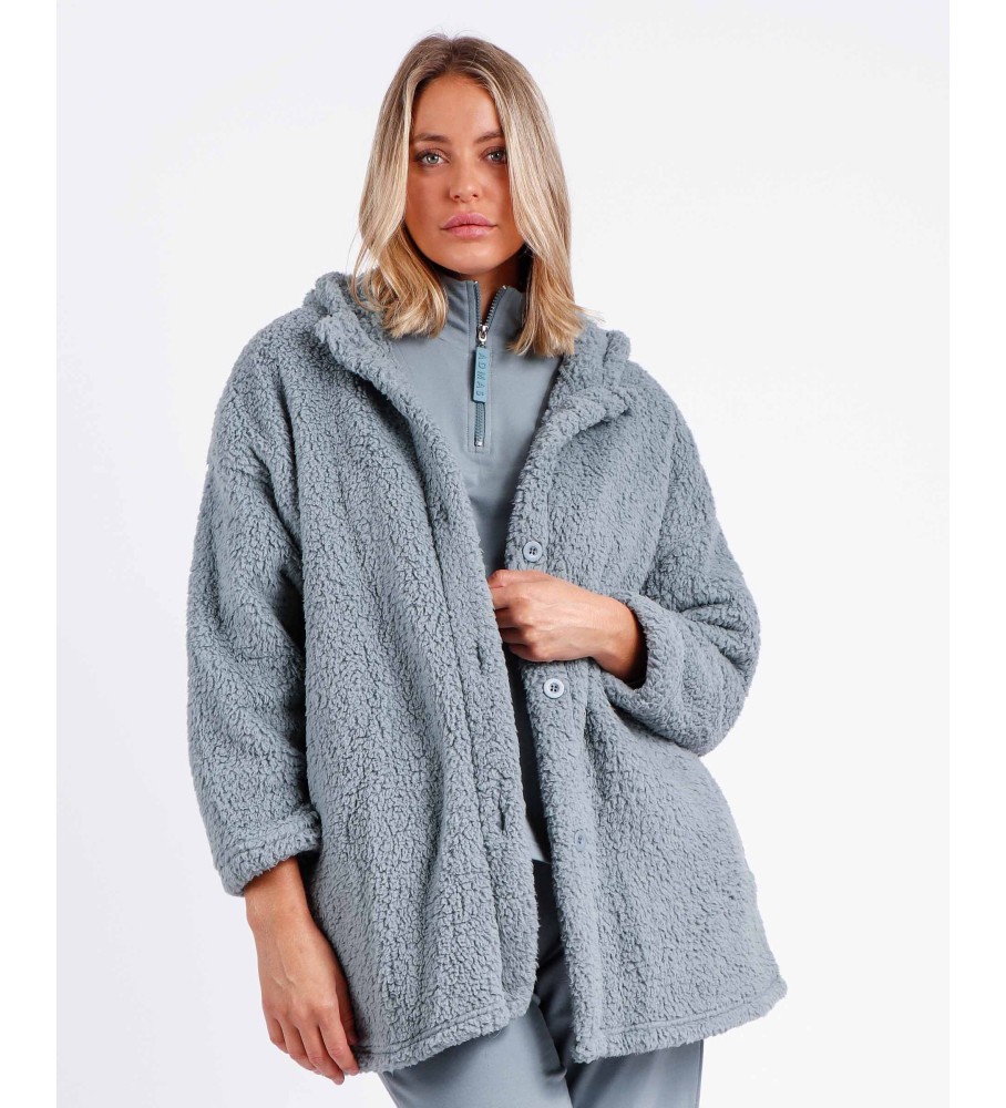 Robe de dormir feminina Admas, quente e confortável, de manga comprida, para uso doméstico.