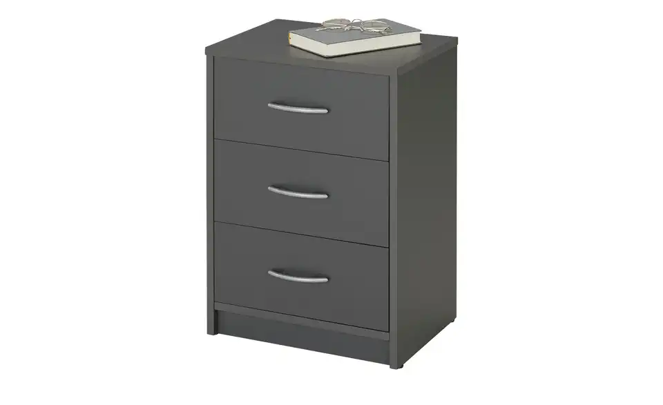 Nachtschrank 3 Schubkasten  Pepe Graphit 3 Stück