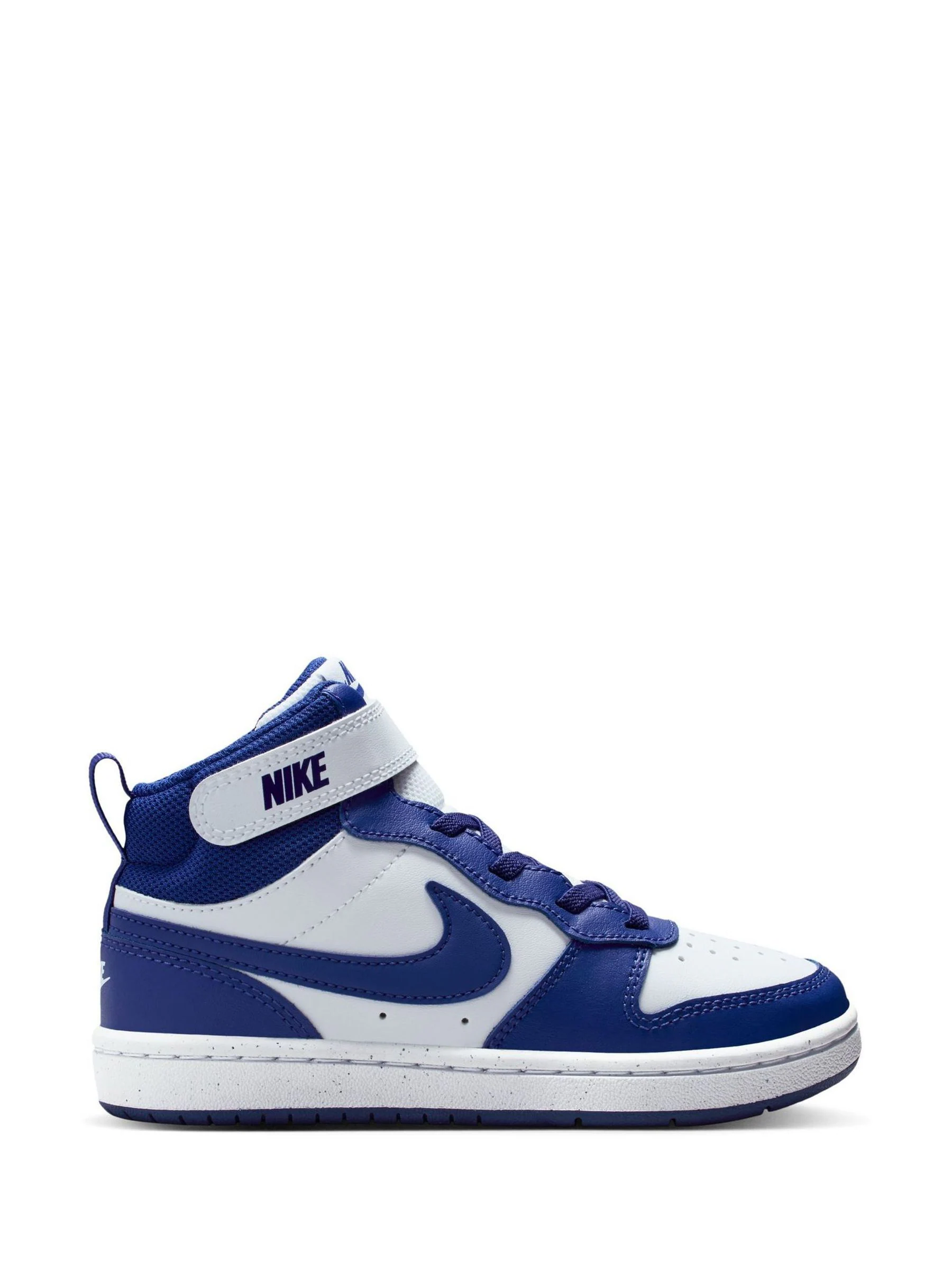 Wit/Diep Night Blauw - Nike - Junior Court Borough halfhoge sneakers