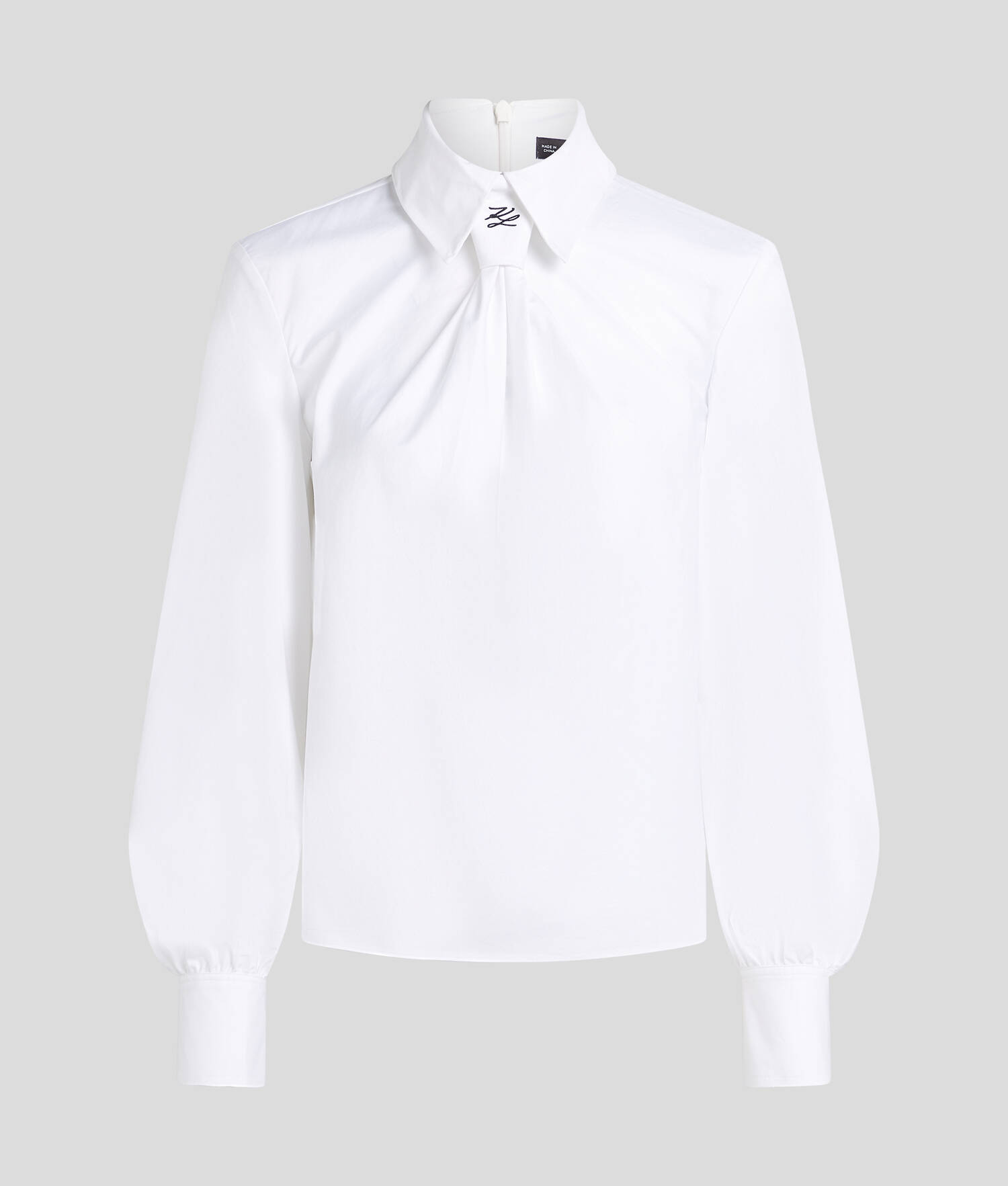 CHEMISIER KARL ESSENTIAL AVEC DETAIL CRAVATE - Blanc
