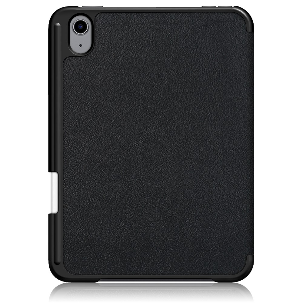 iPad Mini 7 (2024) / Mini 6 (2021) Leder Tasche Smart Case Hülle   Apple Pencil Halterung - Schwarz