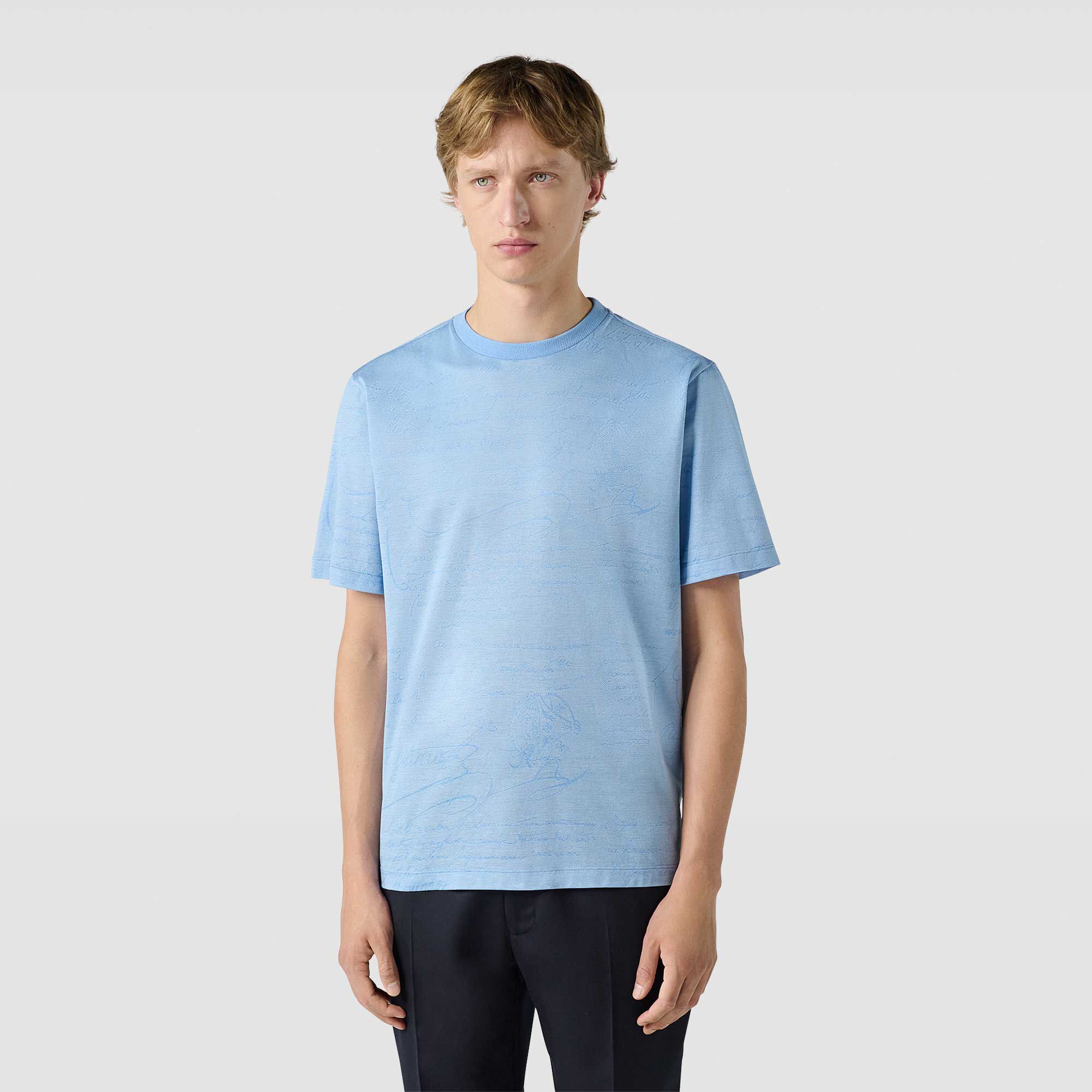 T-Shirt En Jacquard Scritto