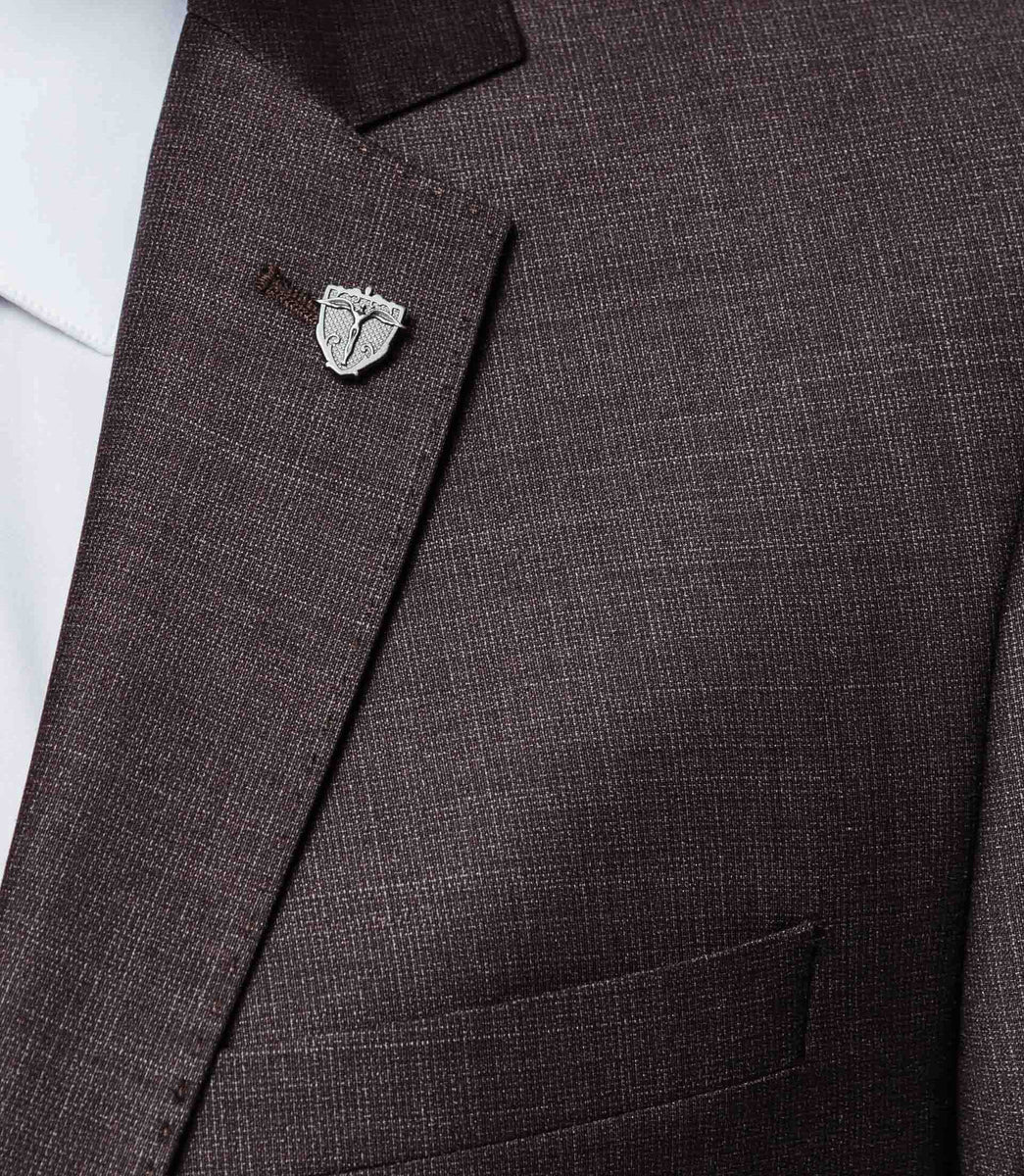 Costume faux uni marron