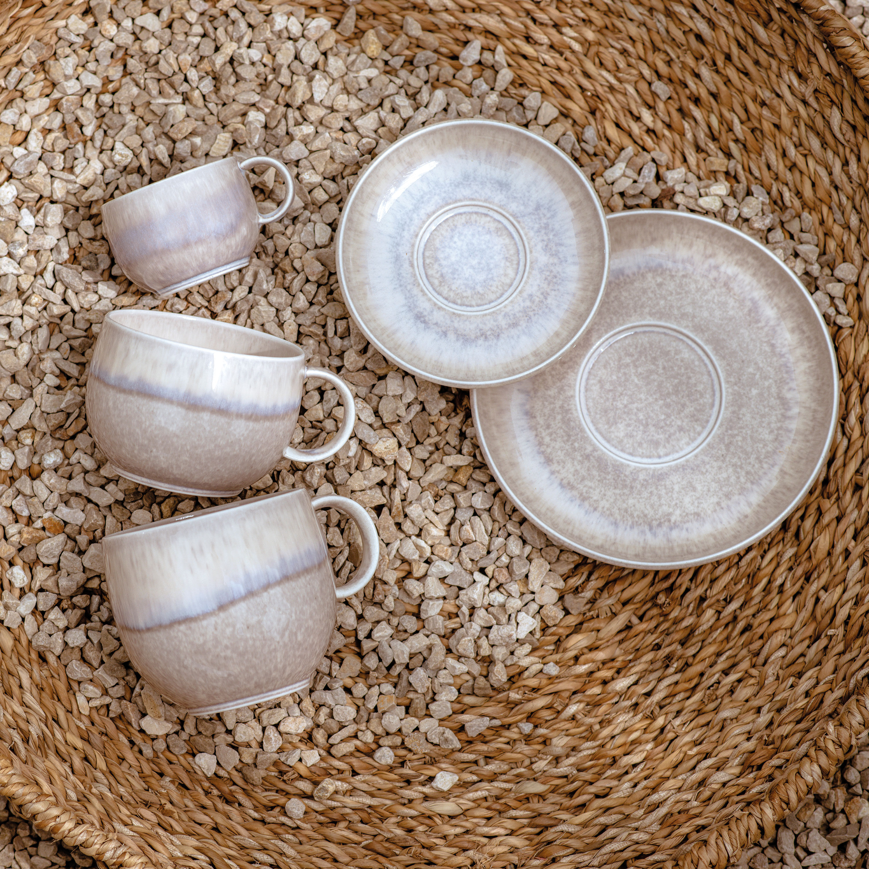 Perlemor Espresso cup saucer Beige, 4.8'', Premium Porcelain