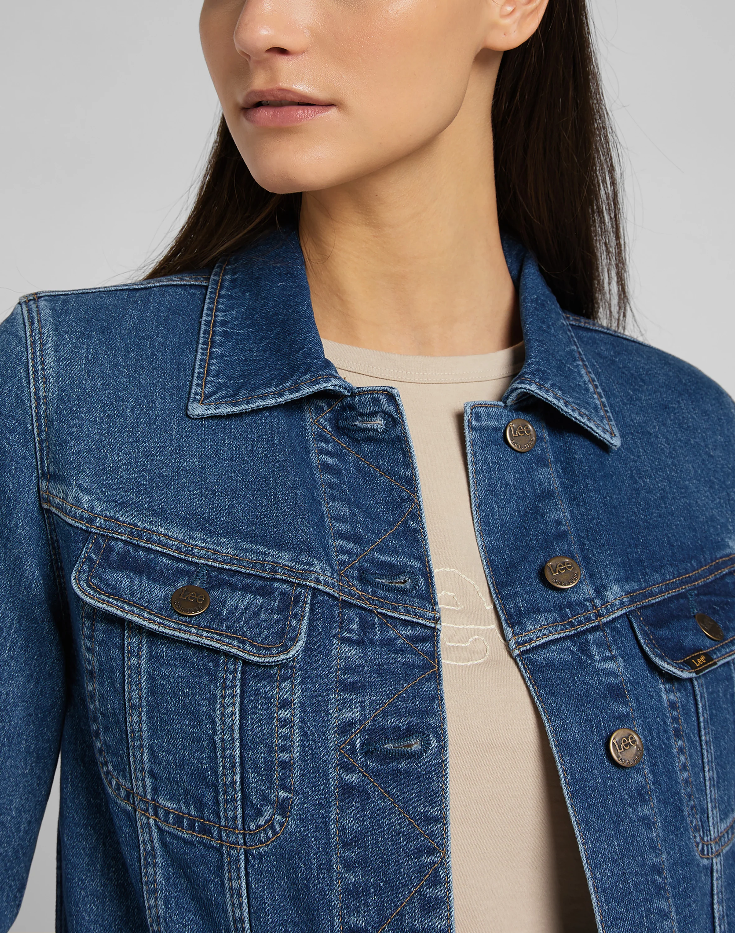 Lee  Rider denimjakke - Stone Maren