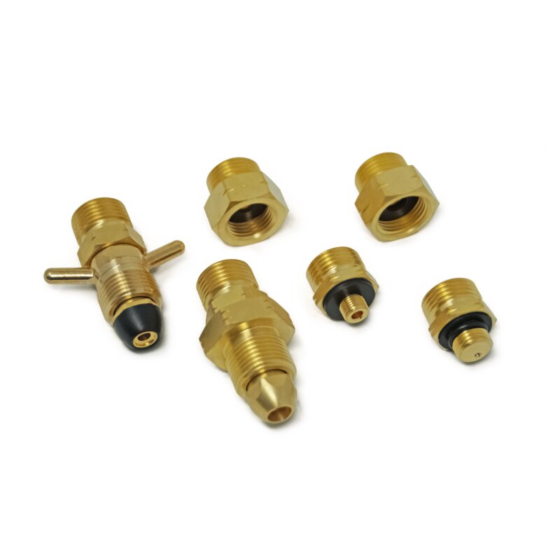 DREHMEISTER Gas Flaschen Adapter Set EU inkl. Etui - Gas-Entnahme (6-teilig)