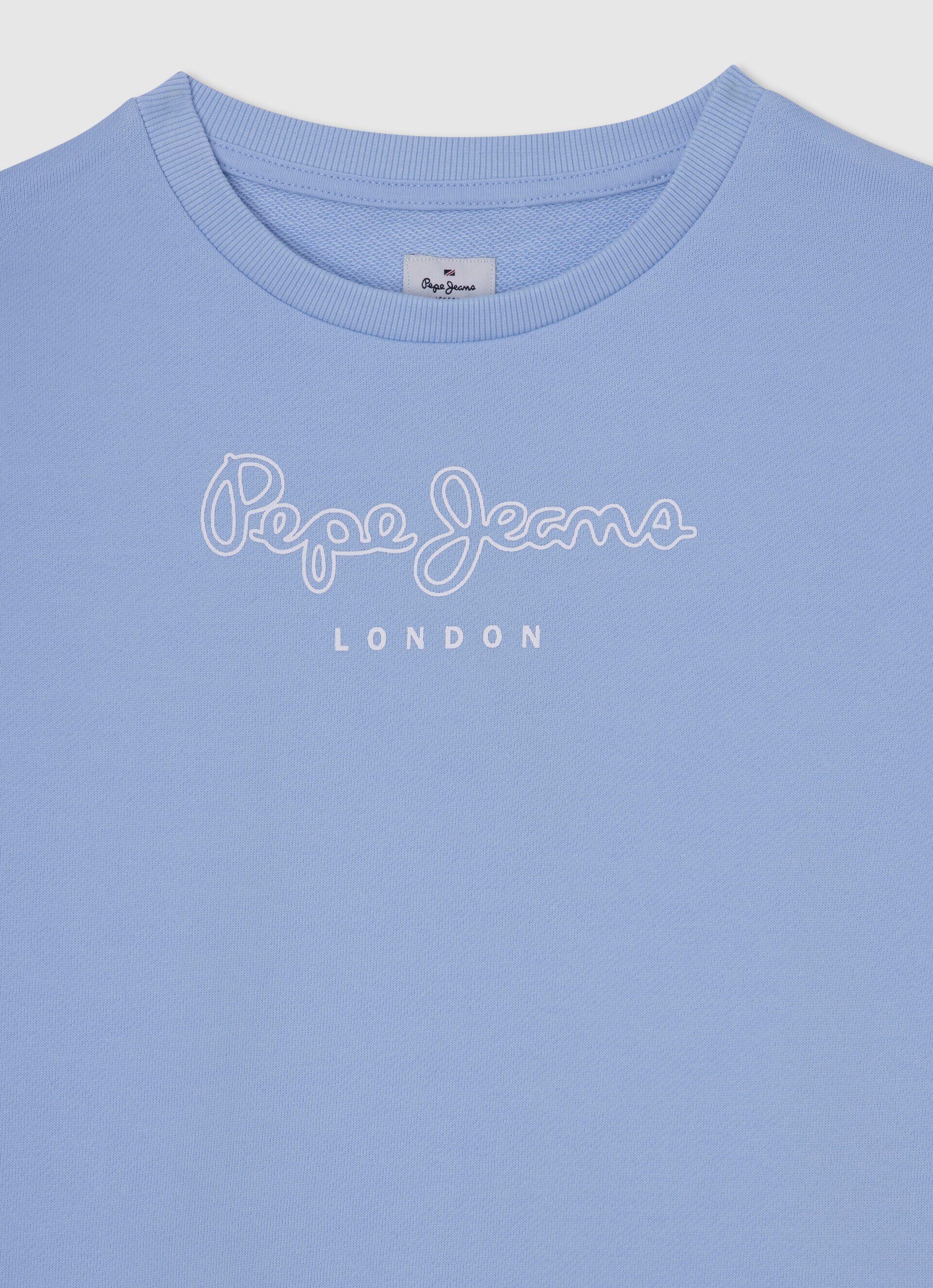 MOLETOM DE ALGODÃO COM LOGOTIPO ESTAMPADO - azul-marinho