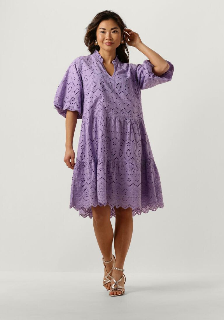 NOTRE-V lila notre-v mini jurk nv-donna dress broderie anglaise dress