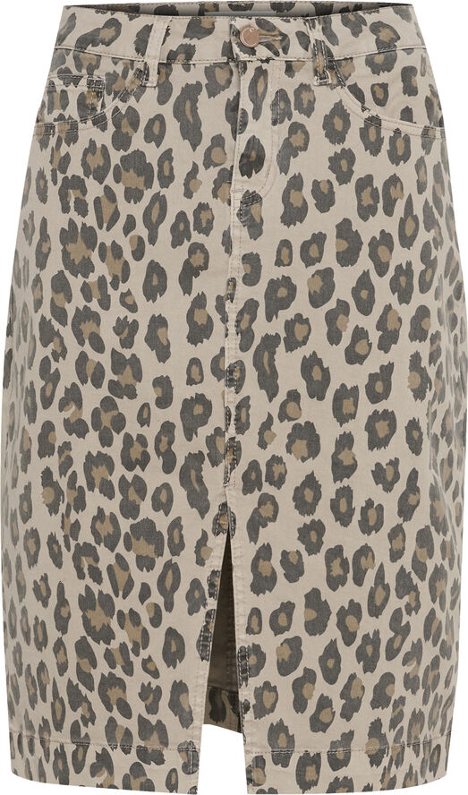 Cream CRLeona Skirt Leopard mix