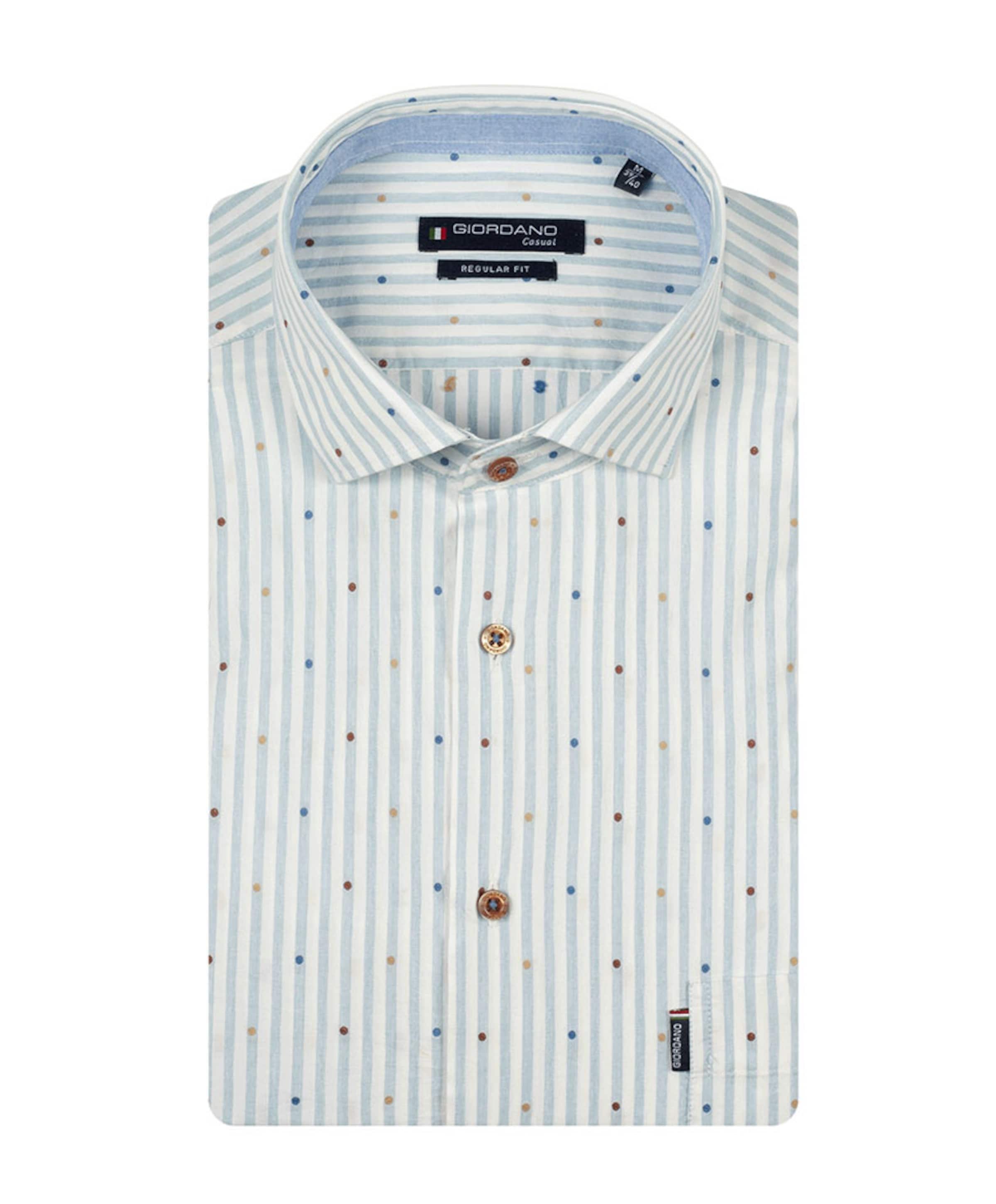 Giordano Heren overhemd lange mouw blauw