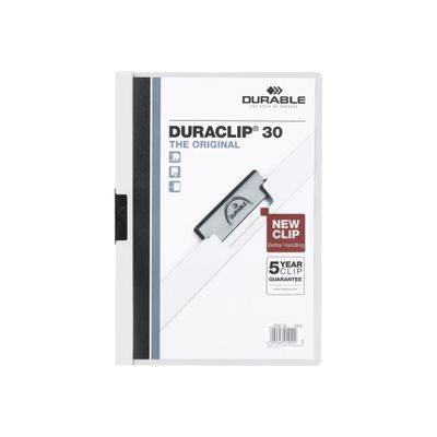 Durable Duraclip 30 - 5 Chemises à clip - A4 - blanc