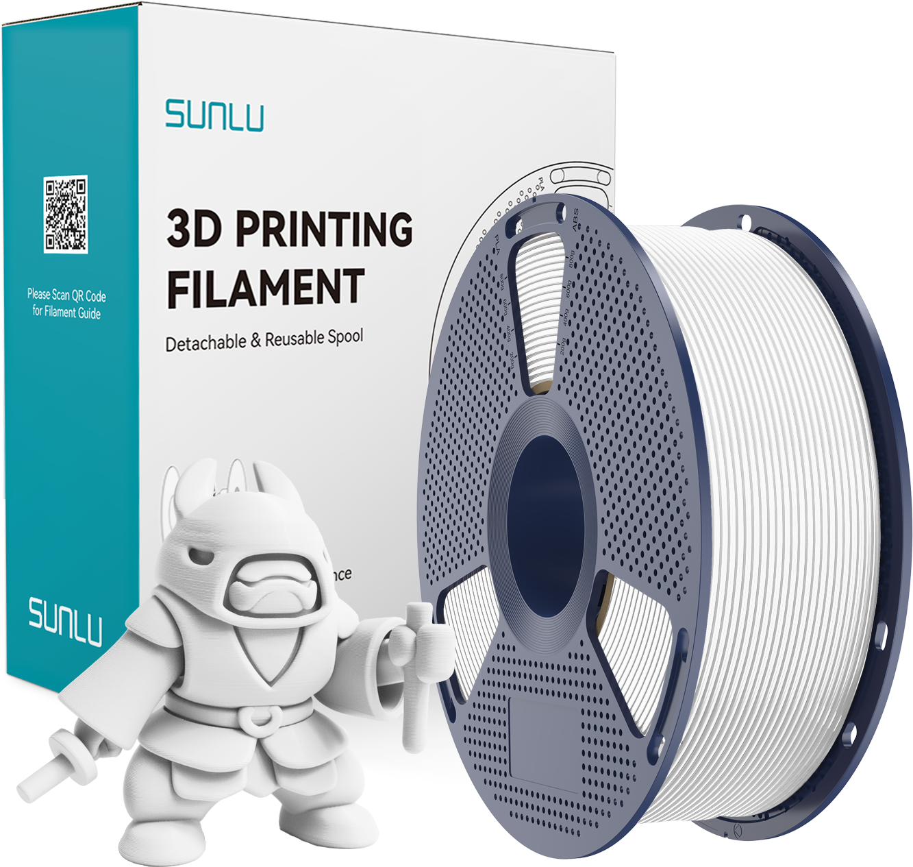 SUNLU  PLA Meta White, 1,75 mm / 1000 g    Modifiziertes PLA Material für den High Speed Druck