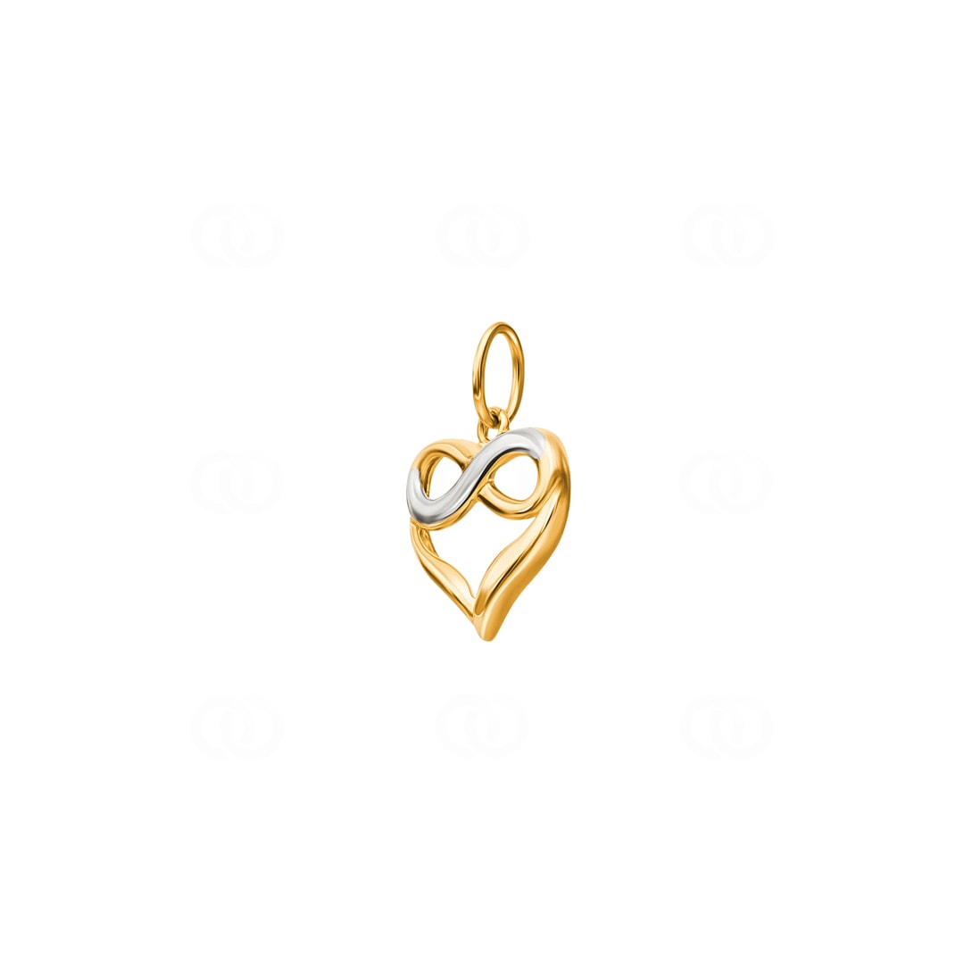 Herzanhänger 750/18 K Gelb- und Weissgold Infinity