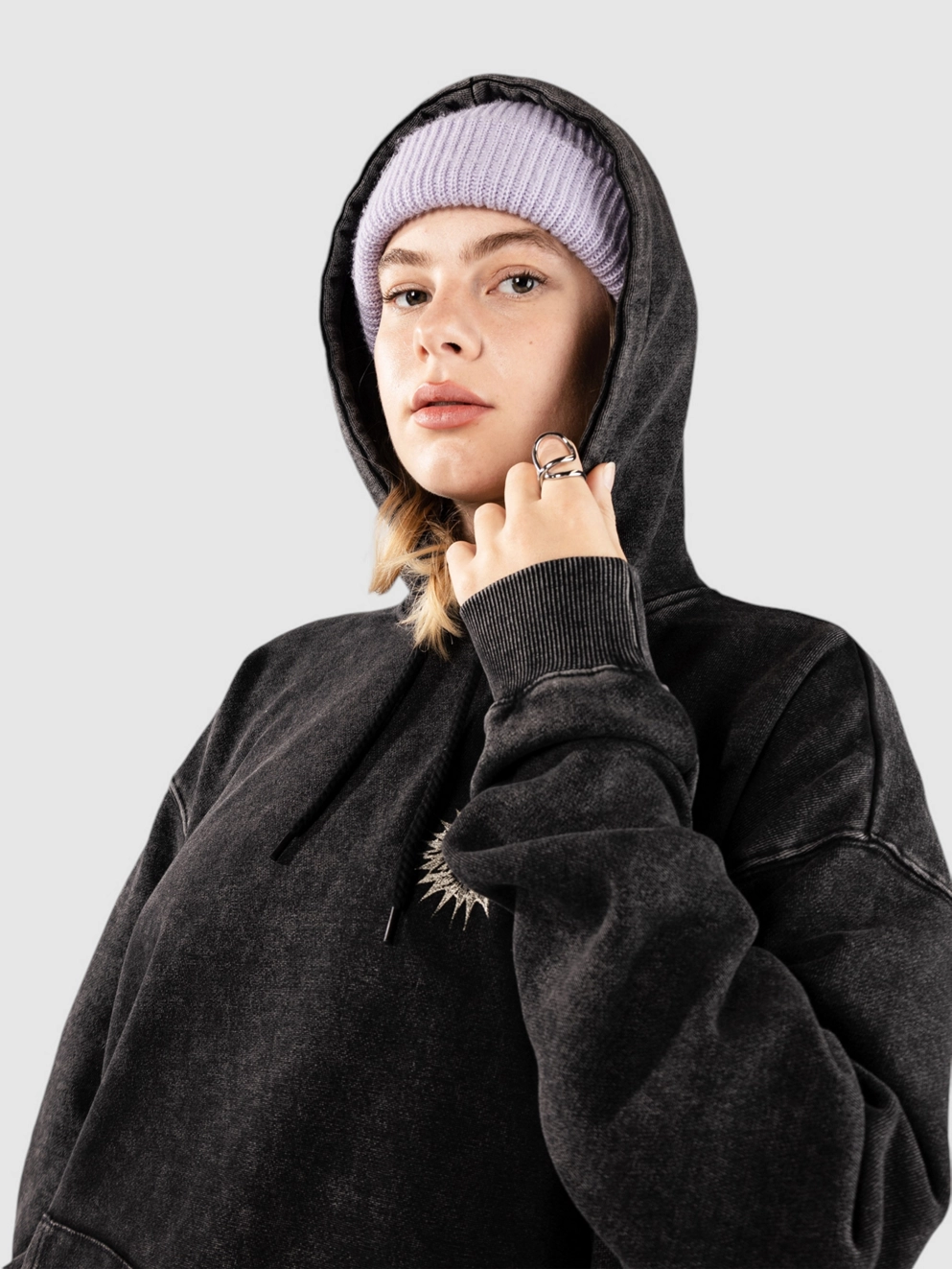 Santa Cruz Ornate Dot Hoodie black acid wash