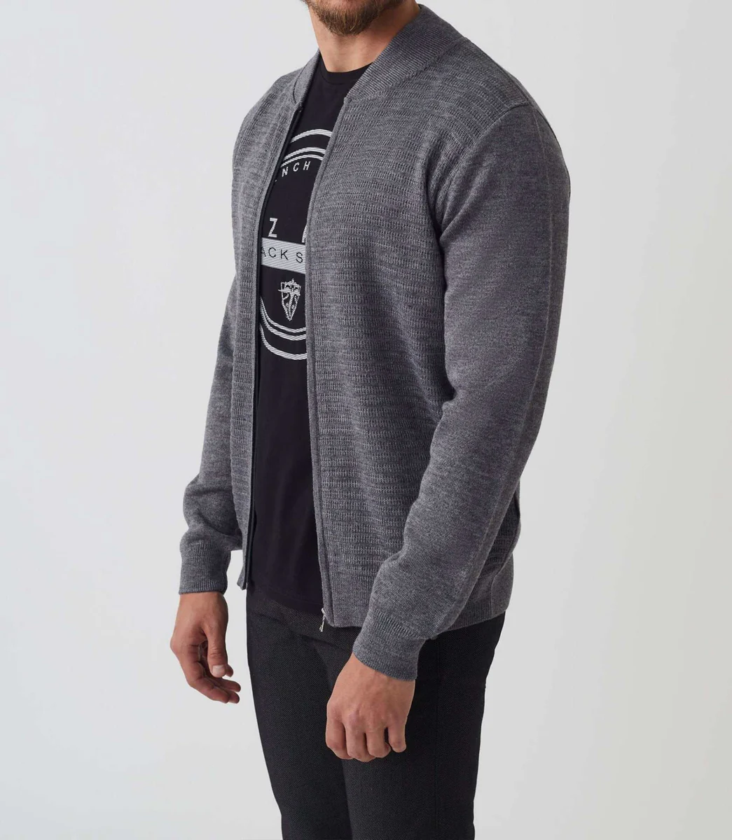 Gilet zippé col teddy gris 