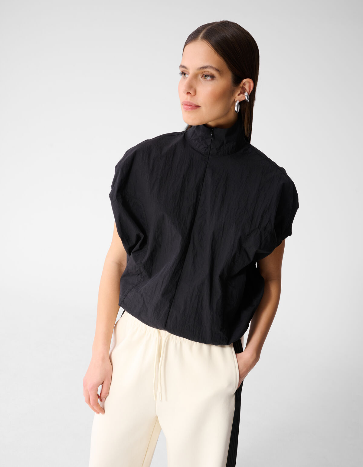 Oversized Balloon Fit Blouse Zwart