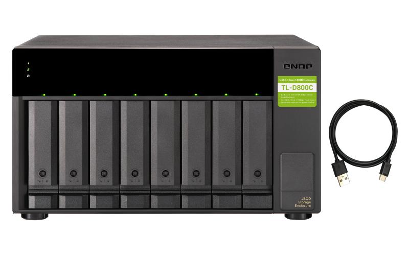NAS-Erweiterungsgehäuse 8-bay Erweiterungseinheit<br>USB 3.2 Gen 2 Typ-C JBOD-Speichergehäuse mit hoher Kapazität