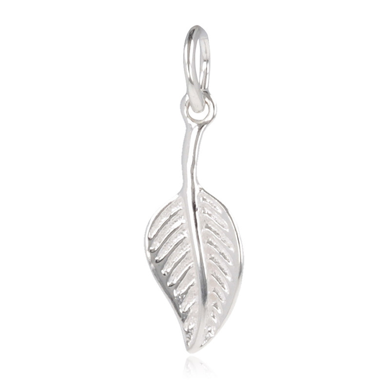 Pendentif argent rhodié forme plume
