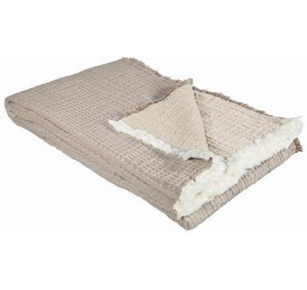Decke Nora 130 x 200 cm, Taupe-Beige<br>Überwurfdecke für jede Jahreszeit
