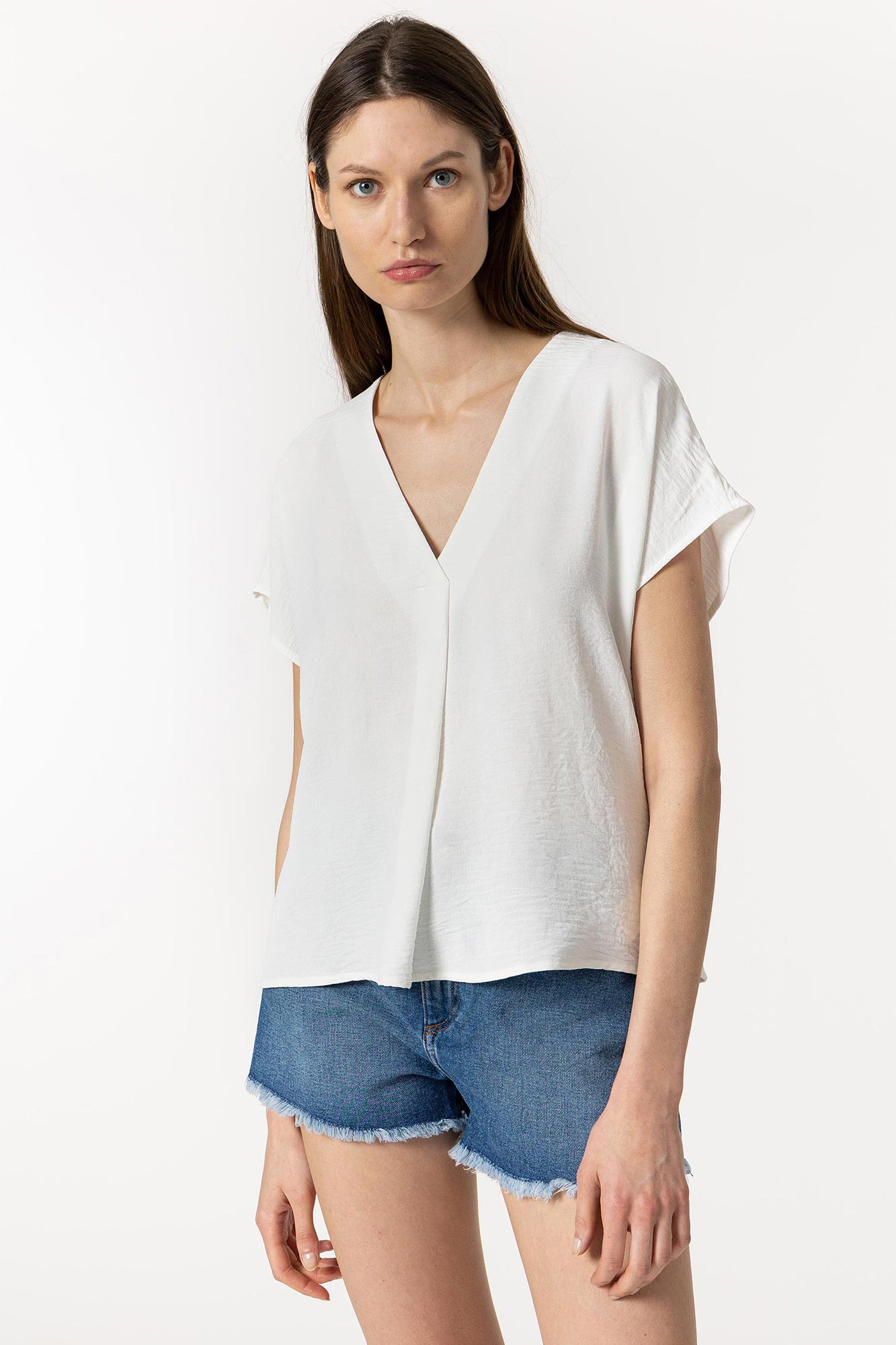 Blusa com efeito amassado