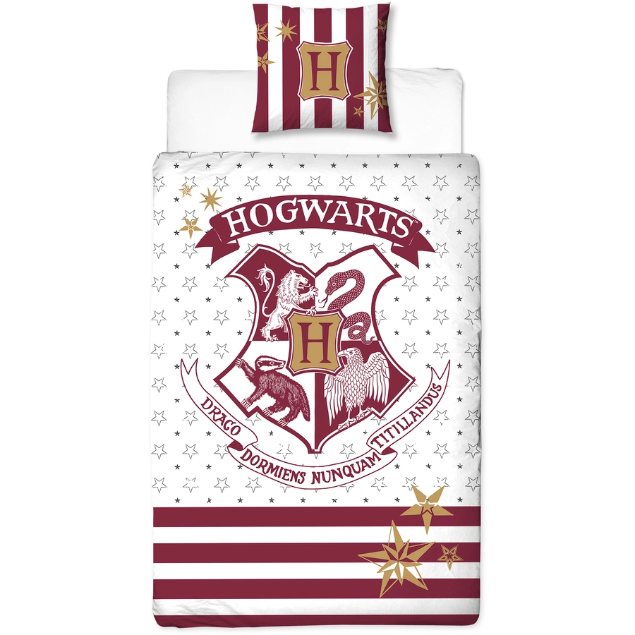 MTOnlinehandel Bettwäsche Harry Potter Wappen Kinder-Bettwäsche, Flanell,  80x80 + 135x200 Harry Potter Hogwarts