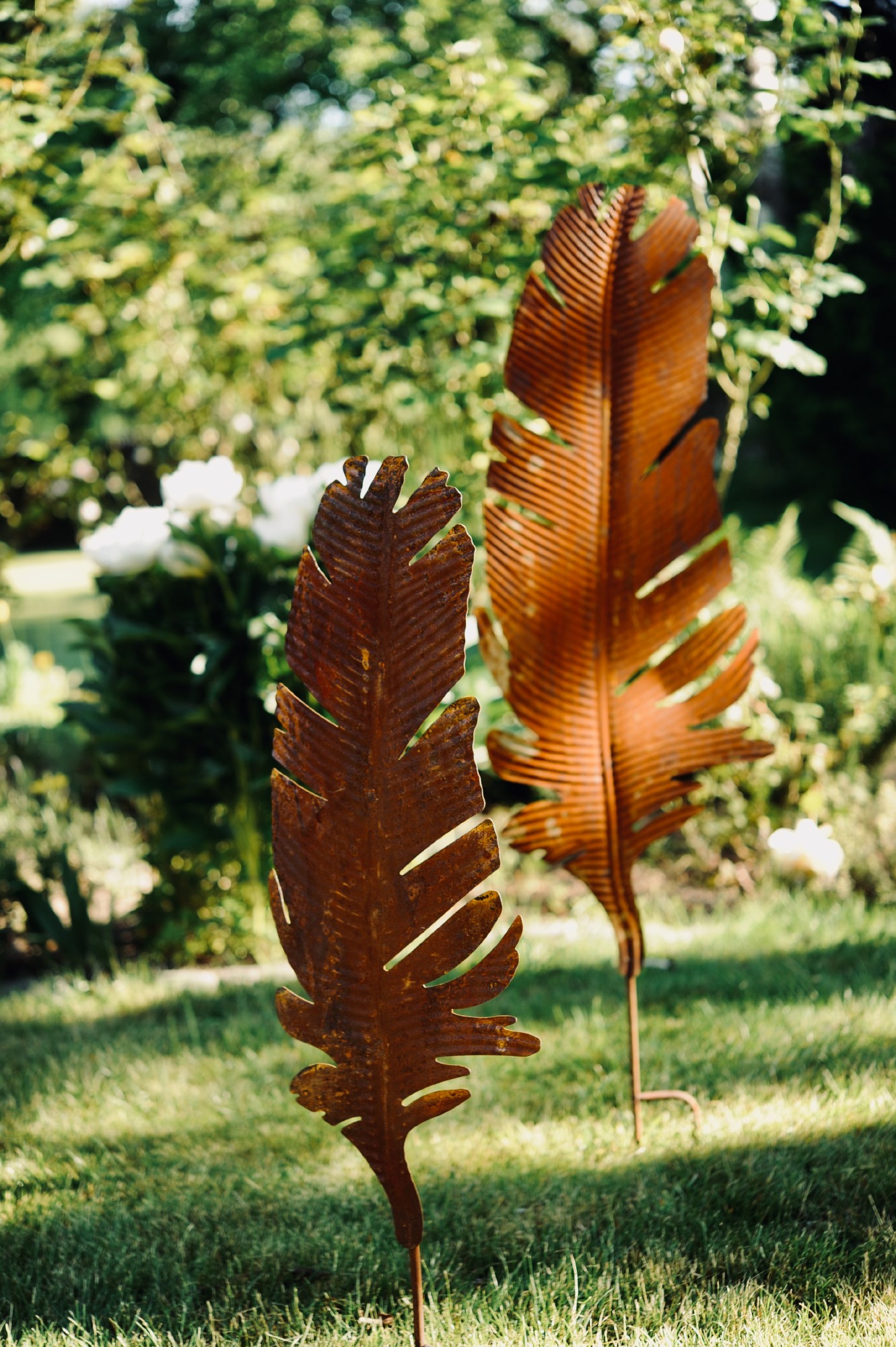 Gartenstecker 'Feder', rostbraun, T 2 cm, B 26 cm, H 85 cm günstig bestellen