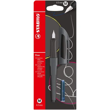 Füller - STABILO Flow ACTIVE in anthrazit - Einzelstift - inklusive Patrone
