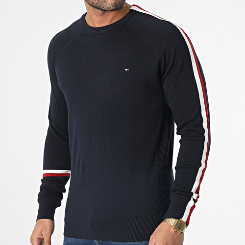 Pull A Bandes Global Stripe Intarsia 9038 Bleu Marine