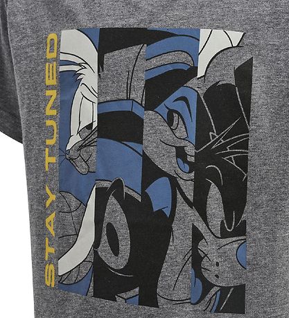 Hummel T-Shirt - hmlSpace Jam Tres - Graumeliert meliert m. Prin