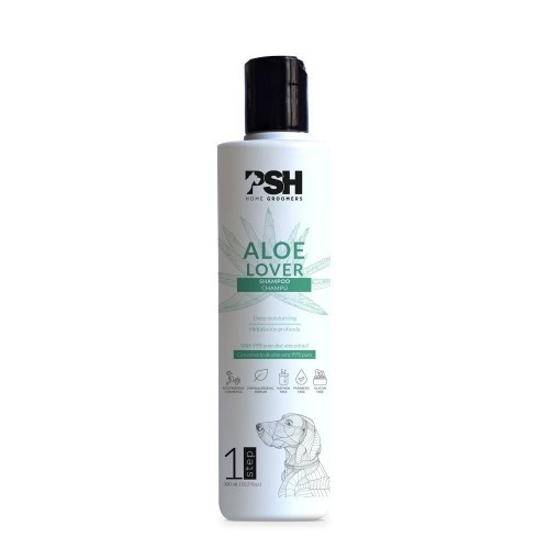 Shampoo PSH COSMETICS para cães com aroma neutro de aloe vera.