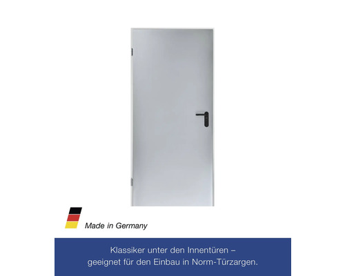 HÖRMANN ZK deurelement, verzinkt, 875x2000 mm, DIN links, inclusief krukgarnituur, zwart.