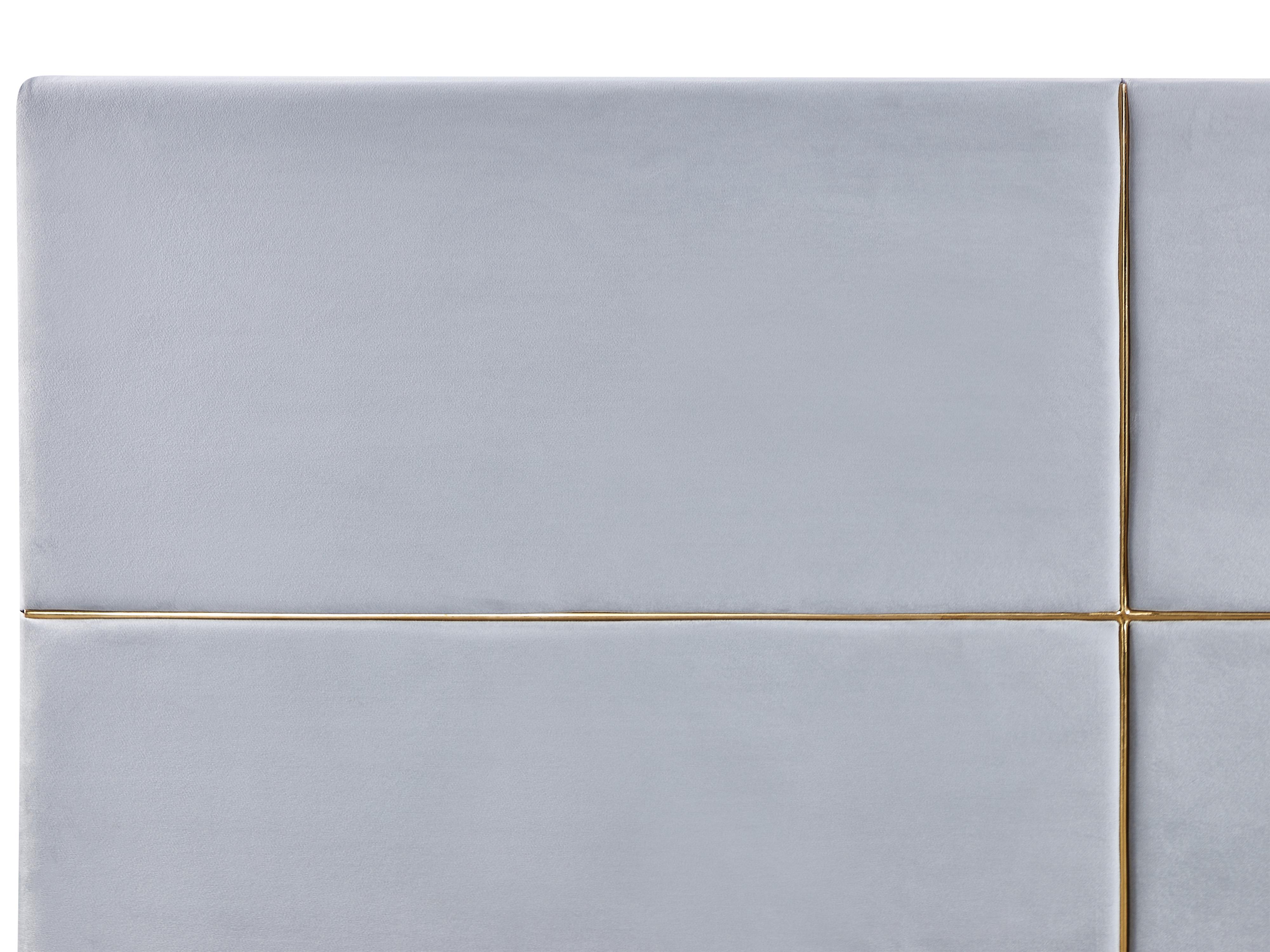 Bed met opbergruimte Fluweel VERNOYES 160 x 200 cm Lichtgrijs