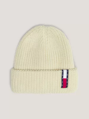 Gorro de malha canelada com logotipo