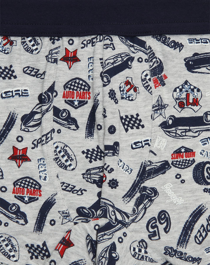 Boxershorts NO. 1 in hellgrau melange/blau