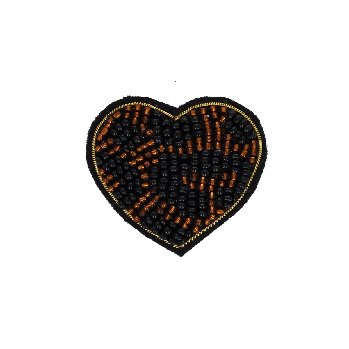 Broche perles cœur léopard Pondie Chérie