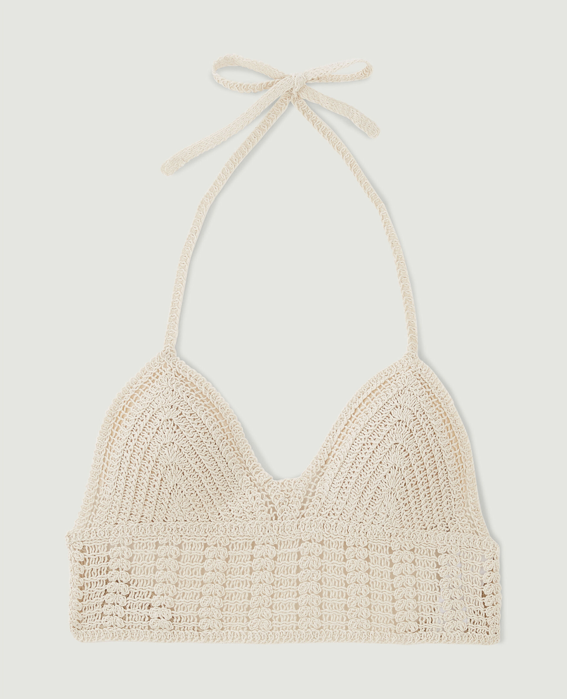 Top dos-nu en crochet - Sable