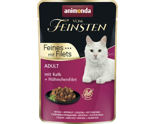 Animonda Finest natvoer voor katten met kalfs- en kipfilet, 85 g