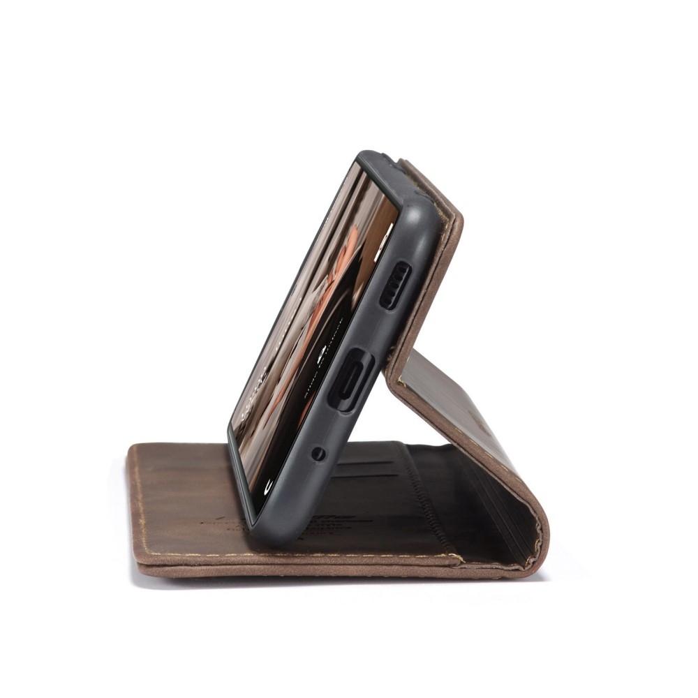 Samsung Galaxy S20 FE / S20 FE 5G Leder Tasche Flip Wallet Etui mit Kartenfächern - Dunkelbraun