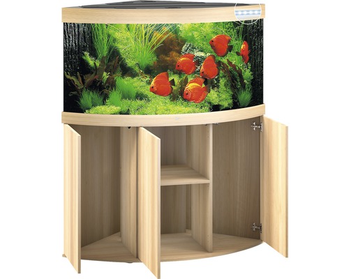 JUWEL Trigon 350 SBX aquariumcombinatie met ledverlichting, filter, verwarming en lichte houten kast