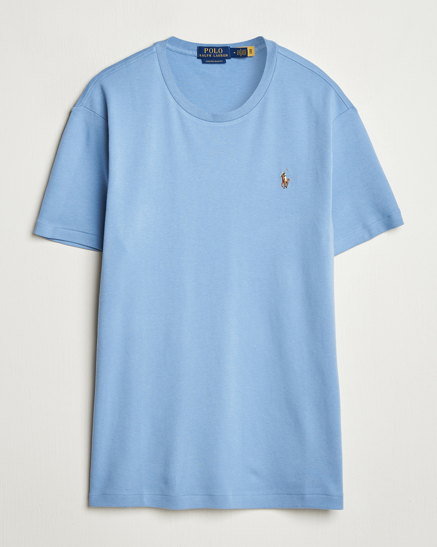 Polo Ralph Lauren Luxury Pima Cotton Crew Neck T-Shirt Channel Blue