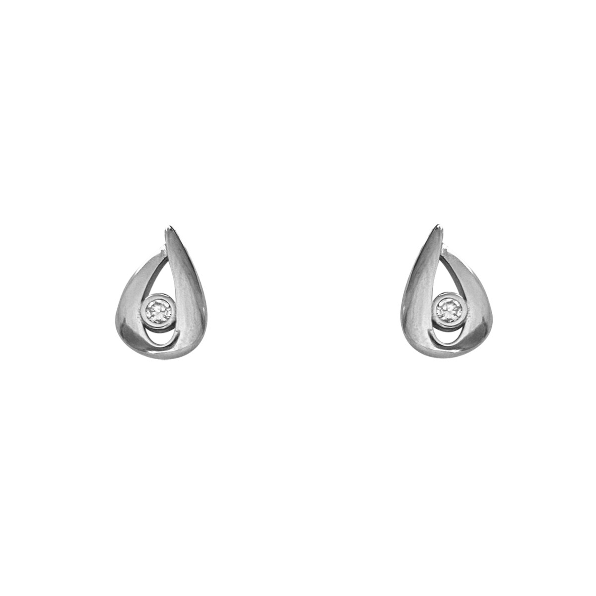 Boucles d'oreilles en argent 925 rhodié avec oxydes de zirconium