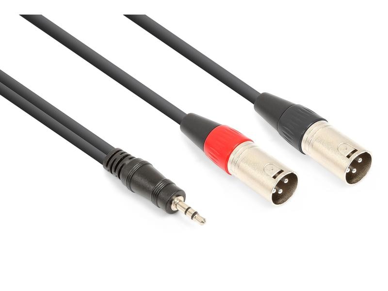 Vonyx CX322-1 XLR 3 Pole, male - 3.5 mm Klinke 1.5 m Audiokabel 2x XLRm - 3.5 Klinke, 1.5m