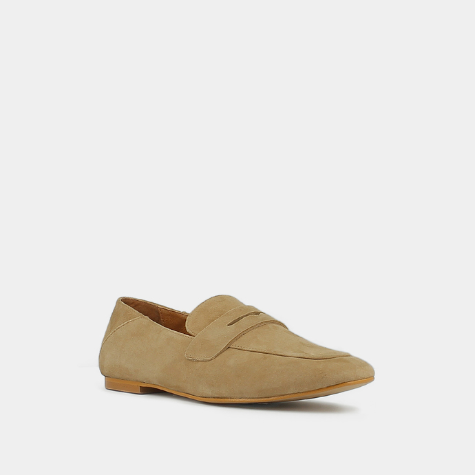 Mocassins  en velours beige