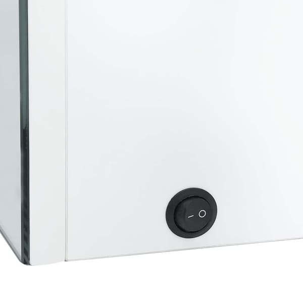 vidaXL LED-speilskap til bad 89x14x62 cm skinnende hvit