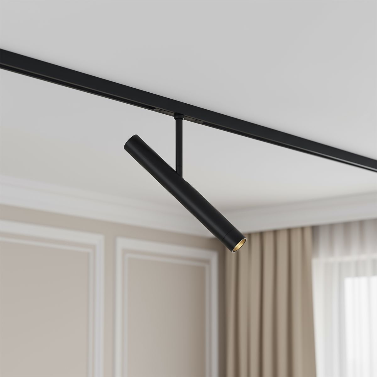 Moderne spot zwart voor railsysteem 1-fase - Slimline Avery