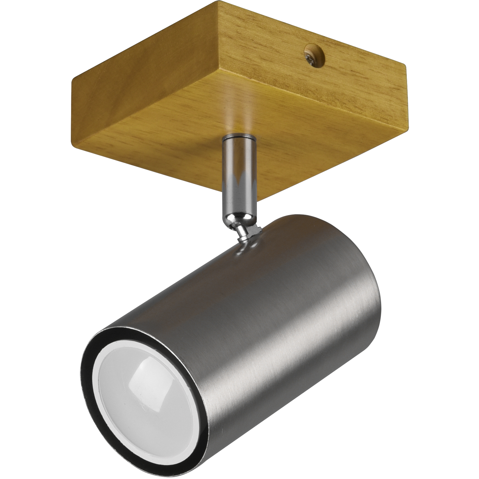LED-Spot - Nickel matt - Holz - 1-flammig